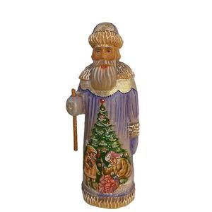 Ukraine Christmas Santa Hand Carved‎ EXQUISITELY Hand Painted 6"tall Signed 2005
